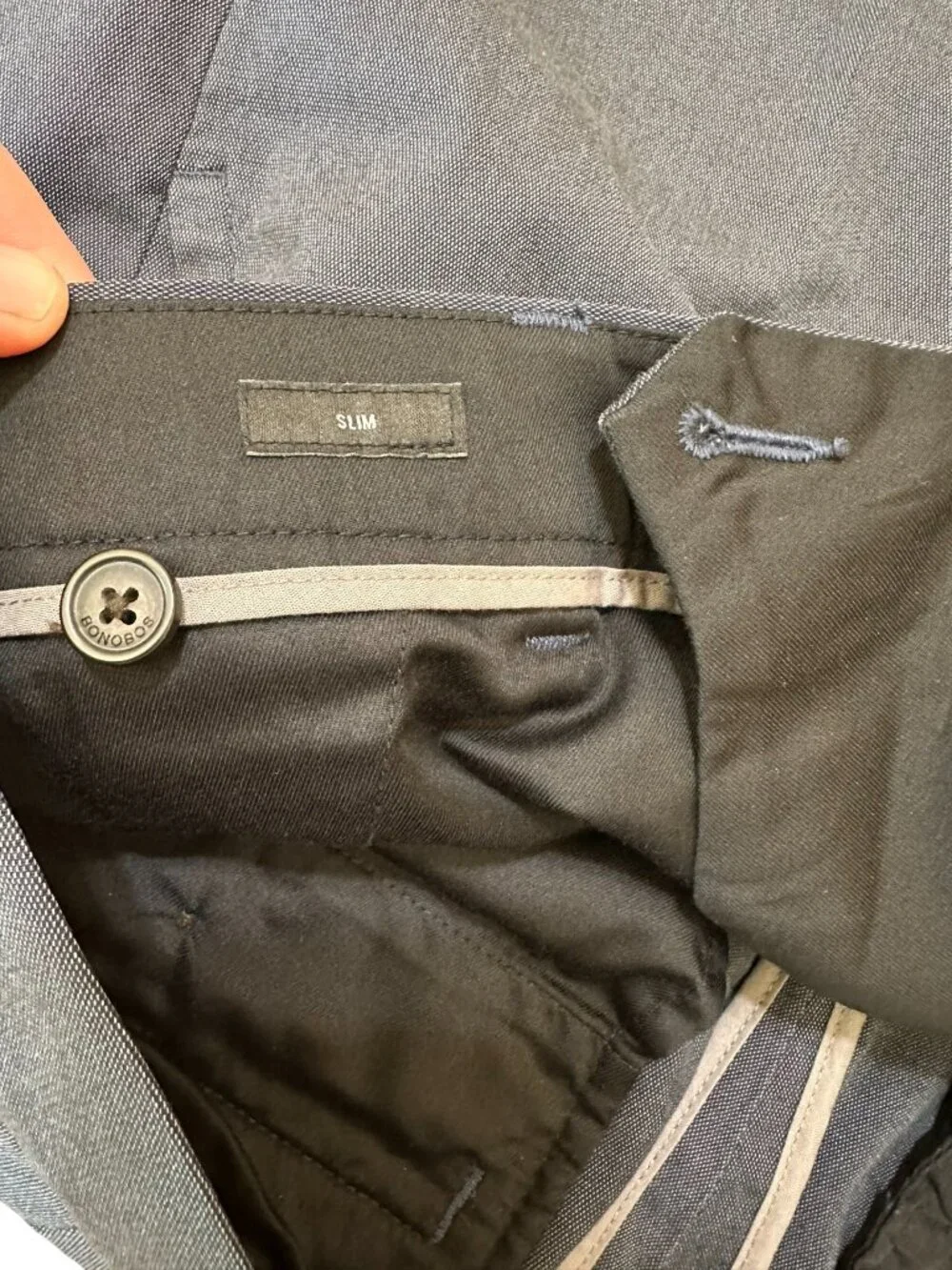 Bonobos Monday Pants Mens 31x32 Navy Straight Leg Stretch Tailored Dress Slacks